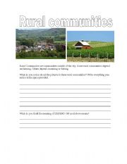English Worksheet: Urban and Rural Communities