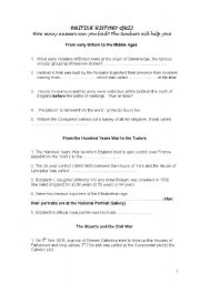 English Worksheet: BRITISH HISTORY QUIZ