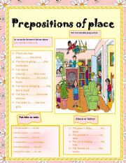 English Worksheet: PREPOSITIONS OF PLACE