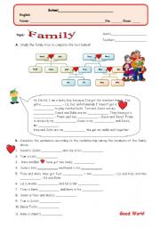 English Worksheet: Family Test