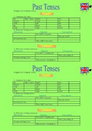 English Worksheet: Past tenses