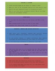 English Worksheet: Speaking Cards Different Topics Set 3