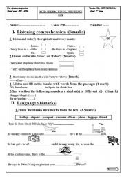 English Worksheet: 7 th year mid term test n2 2011/2012