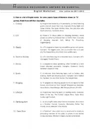 English Worksheet: TV Vocabulary - TV Series