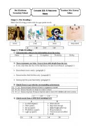 English Worksheet: success story