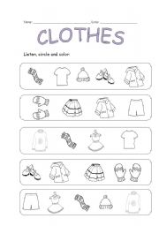 CLOTHES: Listening activity