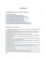 English worksheet: OPIC Sample Questions