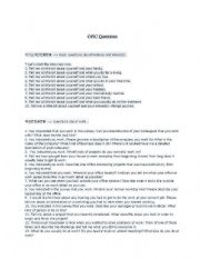 English Worksheet: OPIC Sample Questions
