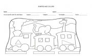 English Worksheet: Shapes and colors