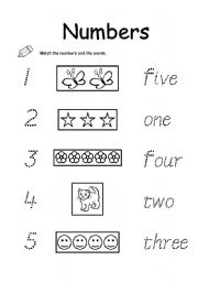 English Worksheet: numbers: 1-5