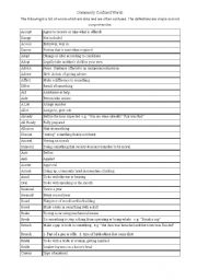 English Worksheet: confused words