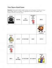 English worksheet: Time Clauses Board Game