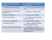 English worksheet: Quiz Day of the Dead