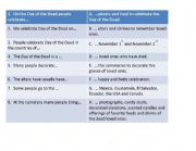 English Worksheet: Quiz Day of the Dead