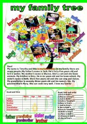 English Worksheet: family tree