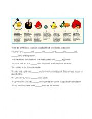 English Worksheet: angry birds