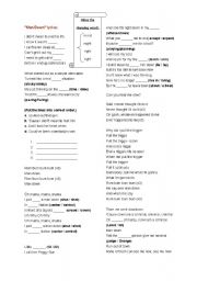 SONG, RIHANNA, RUSSIAN ROULETTE - ESL worksheet by isabel2010