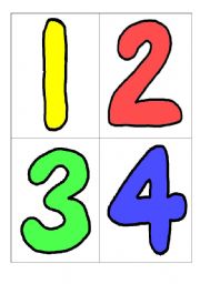 English Worksheet: Numbers flashcards with wordcards.