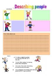 English worksheet: describing people