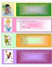 English Worksheet: Disney stories role play
