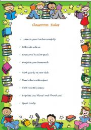 English Worksheet: The classroom Rules