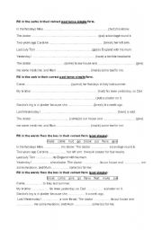 English Worksheet: Past tense simple exercises - irregular verbs