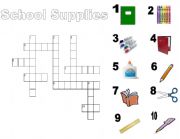 School Supplies Crossword