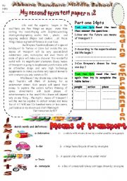 English Worksheet: future means of transport