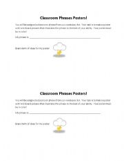 English Worksheet: Classroom Phrases Poster