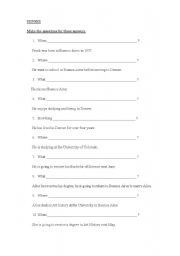 English Worksheet: Exercise with WH Questions