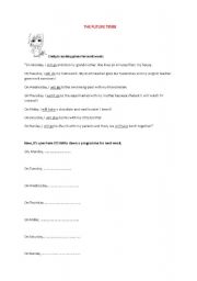 English Worksheet: Making Plans with the future tense