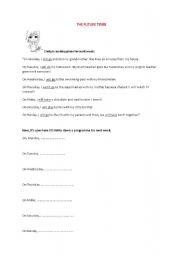 English worksheet: Making Plans with the future tense