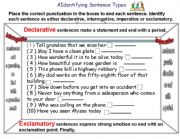 English Worksheet:  type of sentences