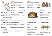 English Worksheet: was were