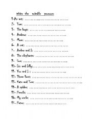 English Worksheet: Personal pronouns