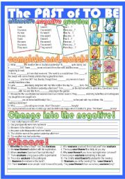 English Worksheet: The past of to be