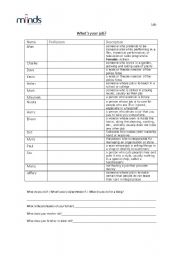 English Worksheet: An exercise based on Real English video - Whats your job?