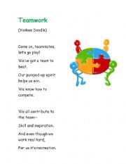 English Worksheet: Teamwork - songs