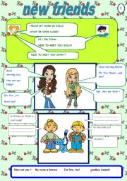 English Worksheet: new friends