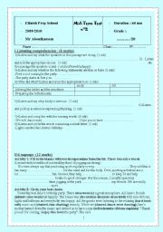 Mid-term test n2 for 9th forms