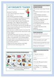 English Worksheet: My Favourite Teacher