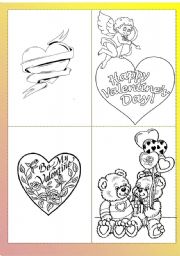 English Worksheet: Valentines Day cards