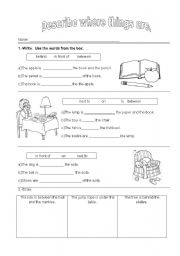 English Worksheet: Prepositions of place