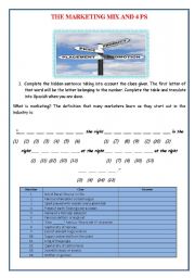 English Worksheet: Marketing 4PS