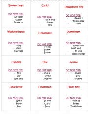 English Worksheet: valentines taboo