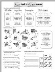 English Worksheet: Present Simple & Free Time Activities