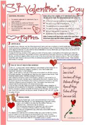 English Worksheet: St Valentines Day