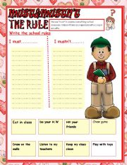 English Worksheet: must&mustnt