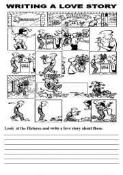 English Worksheet: WRITING A LOVE STORY