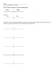 English worksheet: Basic Sentence Diagramming